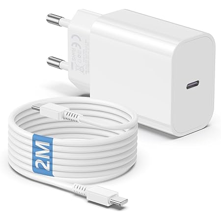 25W USB C Schnellladegerät für iPhone 15 Ladegerät, Ladestecker typ C mit 2m Ladekabel USBC to C für iPhone 15 Plus/Pro Max，Samsung Galaxy S23 /S22 /S21 Ultra, Netzteil Ladegerät USB C Fast Charger